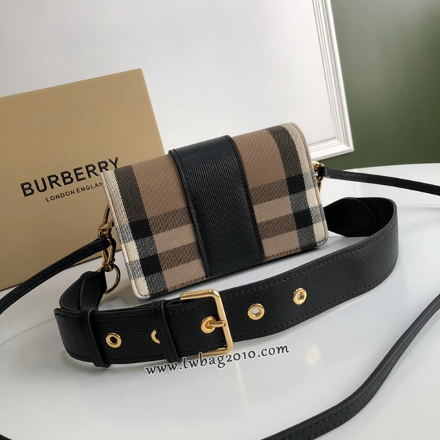 Burberry專門店新款搭扣包 巴寶莉精紡House格紋單肩斜挎女包 yxb1203